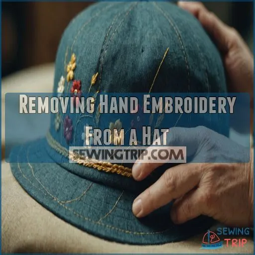 Removing Hand Embroidery From a Hat