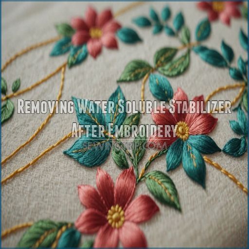 Removing Water Soluble Stabilizer After Embroidery