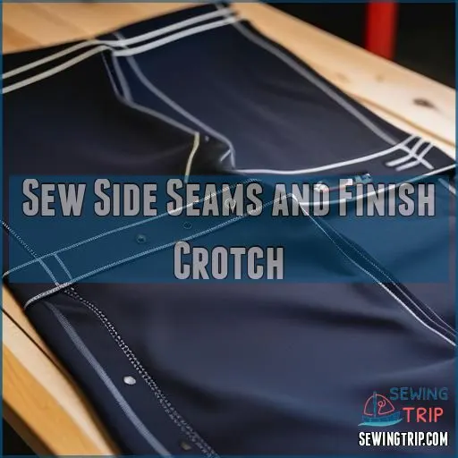 Sew Side Seams and Finish Crotch