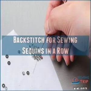 Backstitch for Sewing Sequins in a Row