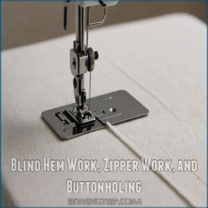 Blind Hem Work, Zipper Work, and Buttonholing