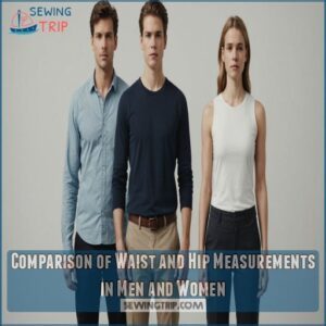 Comparison of Waist and Hip Measurements in Men and Women