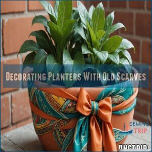 Decorating Planters With Old Scarves