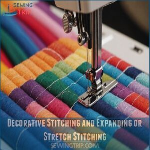 Decorative Stitching and Expanding or Stretch Stitching