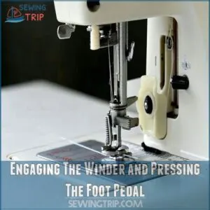 Engaging The Winder and Pressing The Foot Pedal