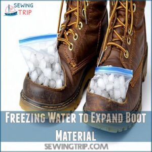 Freezing Water to Expand Boot Material