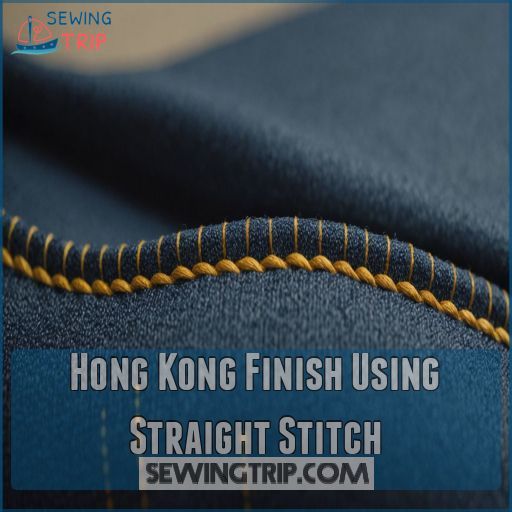 Hong Kong Finish Using Straight Stitch