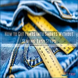 how to cut pants into shorts without sewing