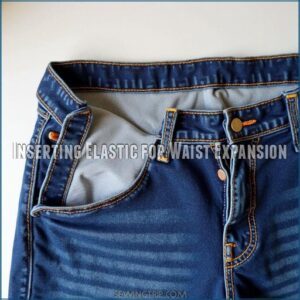 Inserting Elastic for Waist Expansion