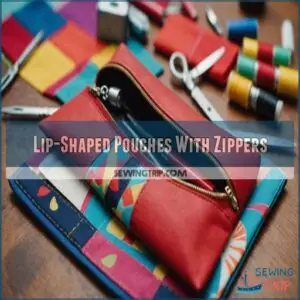 Lip-Shaped Pouches With Zippers