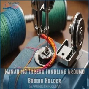 Managing Thread Tangling Around Bobbin Holder