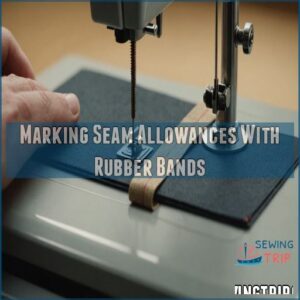 Marking Seam Allowances With Rubber Bands