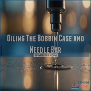 Oiling The Bobbin Case and Needle Bar Oiling The Bobbin Case and Needle Bar