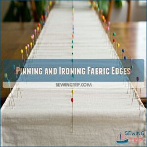 Pinning and Ironing Fabric Edges