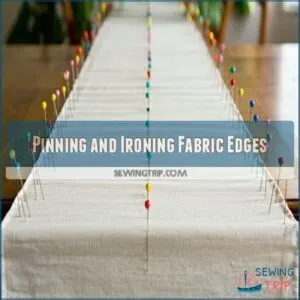 Pinning and Ironing Fabric Edges