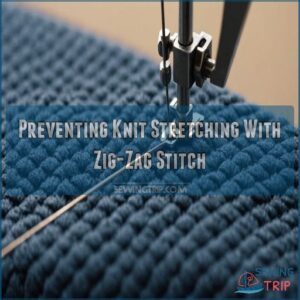 Preventing Knit Stretching With Zig-Zag Stitch