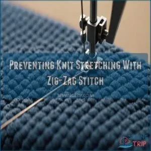 Preventing Knit Stretching With Zig-Zag Stitch