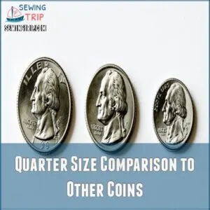 Quarter Size Comparison to Other Coins