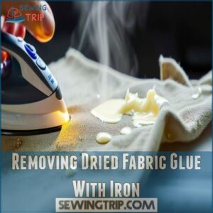 Removing Dried Fabric Glue With Iron