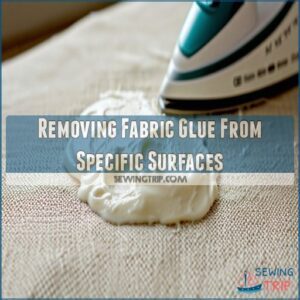 Removing Fabric Glue From Specific Surfaces