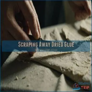 Scraping Away Dried Glue