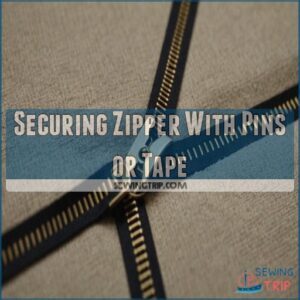 Securing Zipper With Pins or Tape