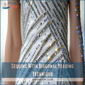 Sequins With Diagonal Beading Technique