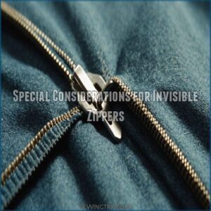 Special Considerations for Invisible Zippers