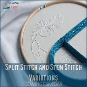 Split Stitch and Stem Stitch Variations