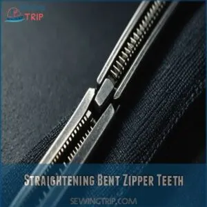 Straightening Bent Zipper Teeth