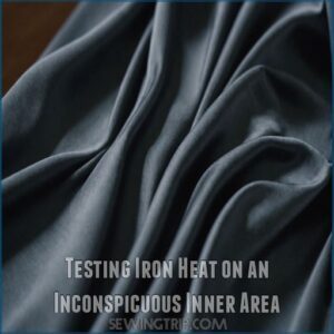 Testing Iron Heat on an Inconspicuous Inner Area