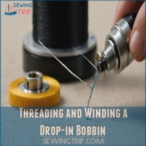 Threading and Winding a Drop-in Bobbin Threading and Winding a Drop-in Bobbin