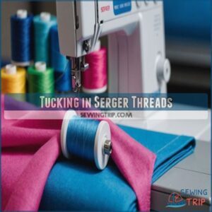 Tucking in Serger Threads