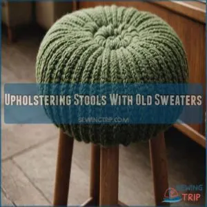 Upholstering Stools With Old Sweaters