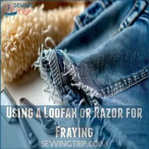 Using a Loofah or Razor for Fraying