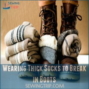 Wearing Thick Socks to Break in Boots