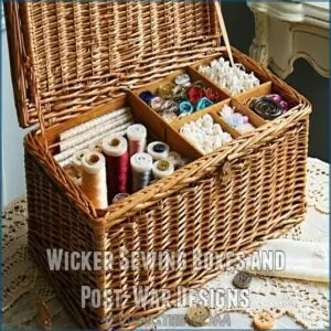 Wicker Sewing Boxes and Post-War Designs