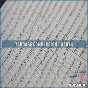 Yardage Conversion Charts