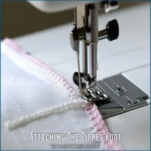 Attaching The Zipper Foot