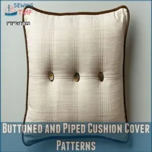 Buttoned and Piped Cushion Cover Patterns