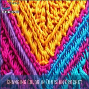 Changing Color in Tunisian Crochet