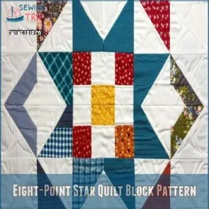 Eight-Point Star Quilt Block Pattern