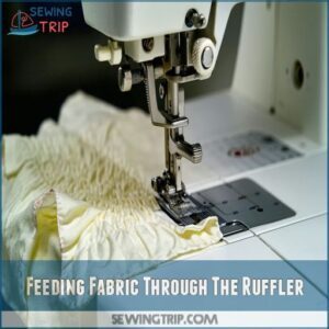 Feeding Fabric Through The Ruffler