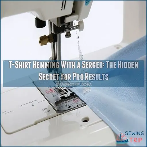 how to hem a t shirt with a serger