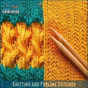 Knitting and Purling Stitches