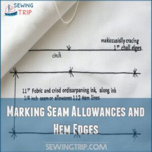 Marking Seam Allowances and Hem Edges