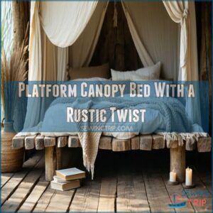 Platform Canopy Bed With a Rustic Twist