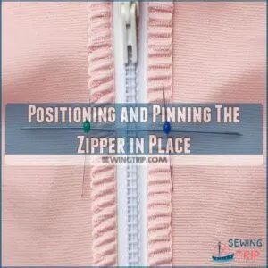 Positioning and Pinning The Zipper in Place