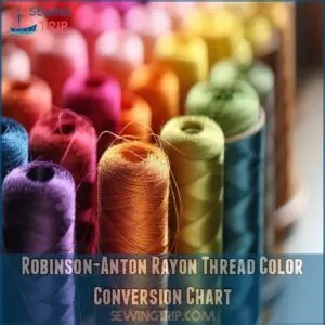 Robinson-Anton Rayon Thread Color Conversion Chart