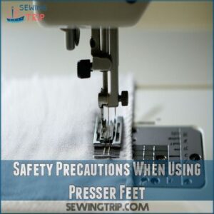 Safety Precautions When Using Presser Feet